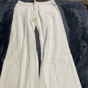 light cream flare pants